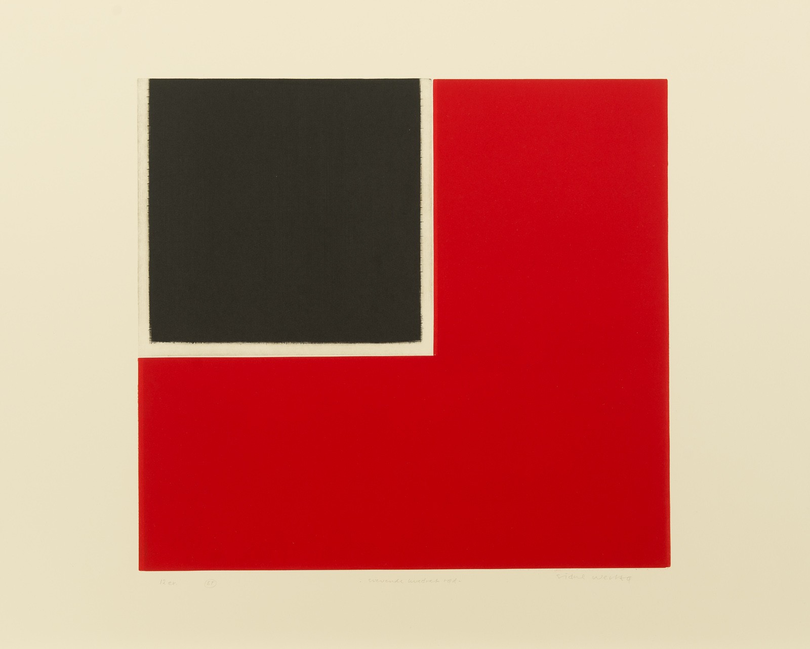 Svevende kvadrat -rød (2001) — Sidsel Westbø
