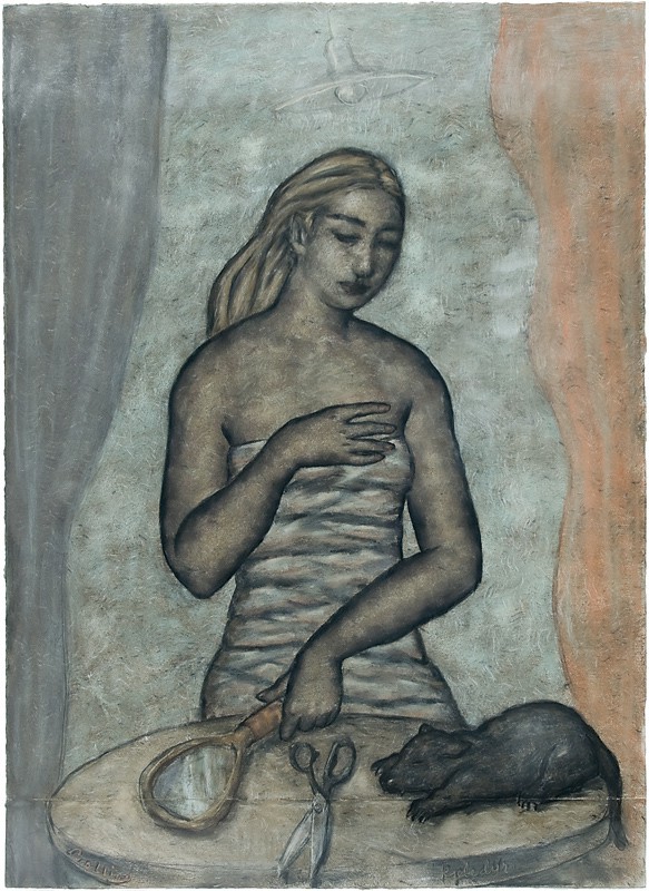 Kvinne med kjæledyr (2009) — Svein Bolling