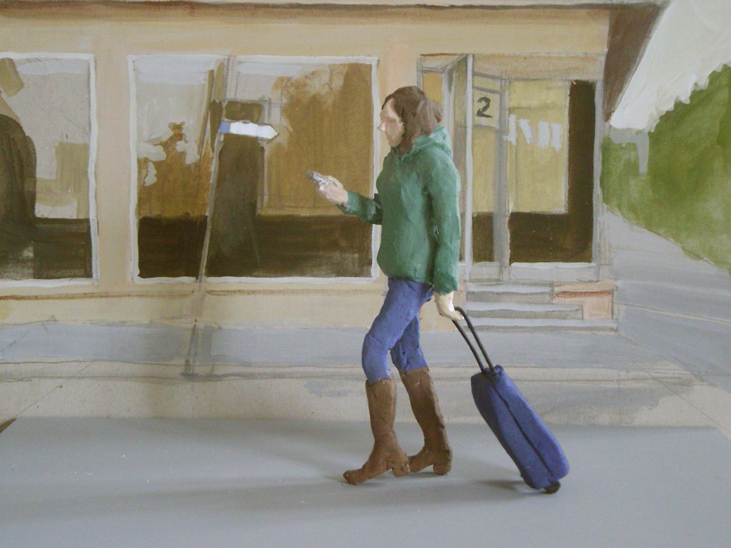 Dame med mobil og koffert (2009) — Gisle Harr