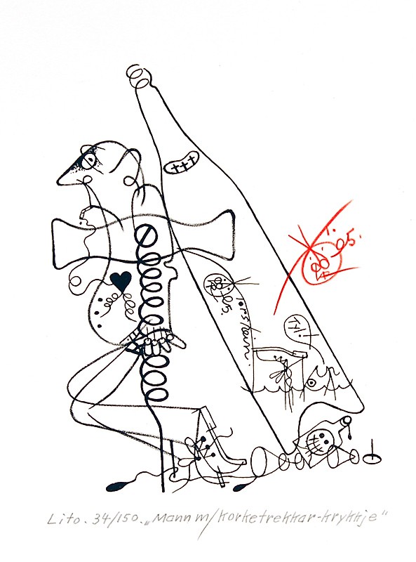 Mann med korketrekkar-krykkje (2000) — Oddvar Torsheim