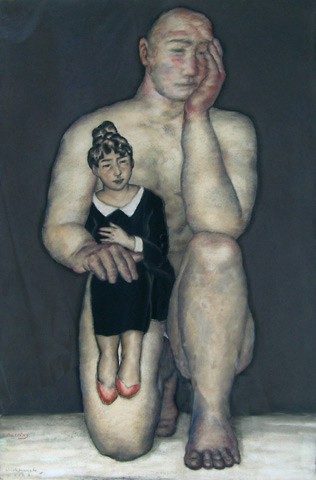 Naken mann og påkledd kvinne (2003) — Svein Bolling